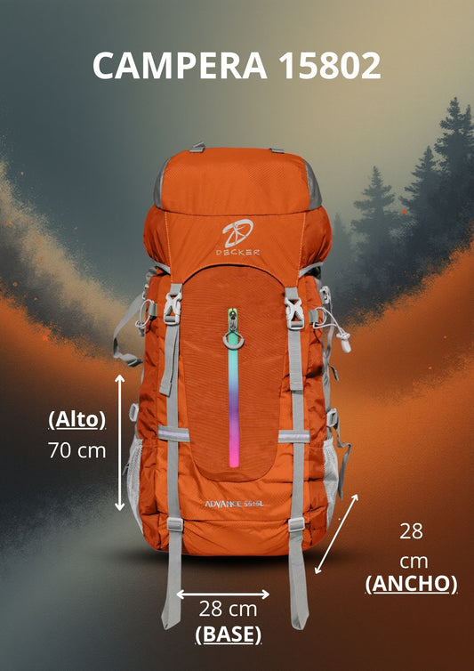 MOCHILA DE TREKKING - 55 + 5 L